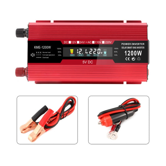 Carmaer US Plug 12V to 110V 1200W Car LCD Display Inverter Household Power Converter by buy2fix