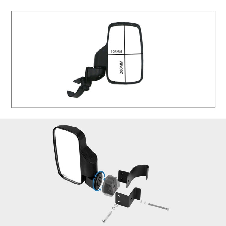 Sandy Beach Car Shaped Tube Holder Rearview Mirror for UTV/ATV - Side Mirrors by buy2fix | Online Shopping UK | buy2fix