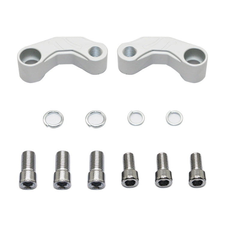 SF-YSZ-2 Mirror Code Motorcycle Modification Aluminum Alloy CNC Rearview Extension Bracket Set (Silver) - Others by buy2fix | Online Shopping UK | buy2fix