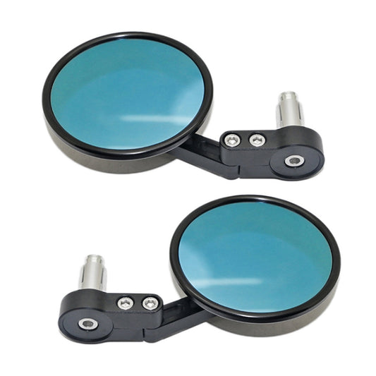 SF-158 Motorcycle Round Blue Glass Adjustable Rearview Mirror Handle Reflective Mirror by buy2fix