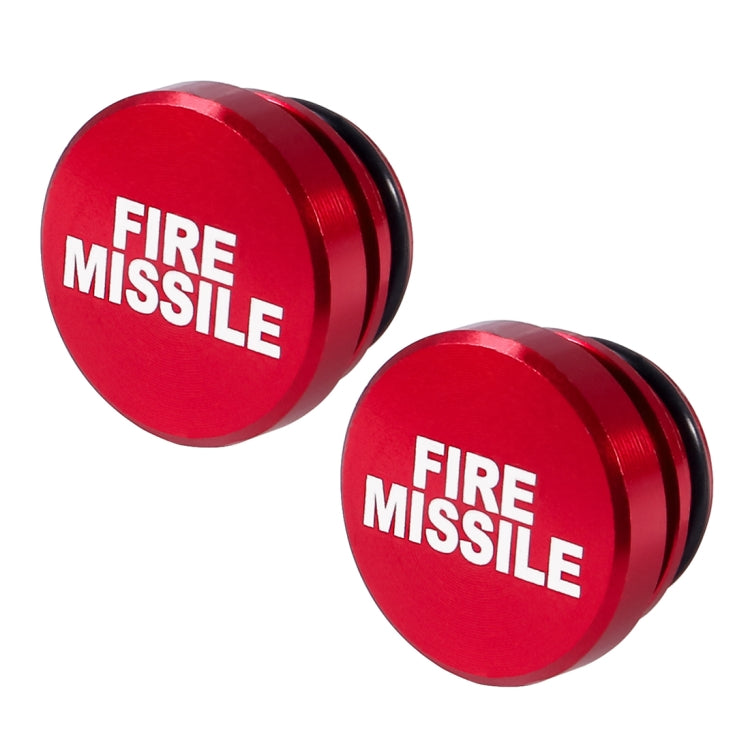 2 PCS Car / Motorcycle FIRE MISSILE Letter Metal Cigarette Lighter Dust Cover (Red) - Tank Covers by buy2fix | Online Shopping UK | buy2fix
