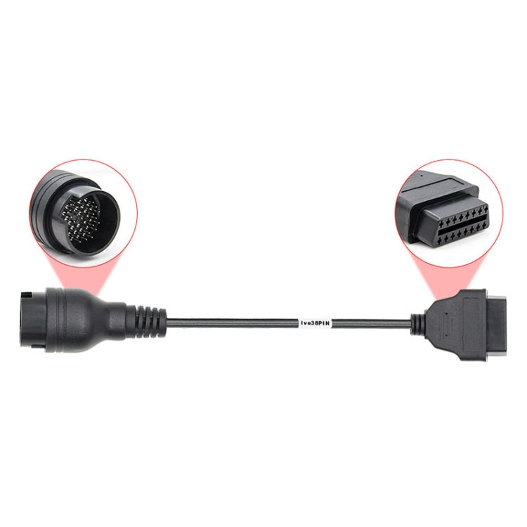 38Pin to 16Pin Truck OBD2 Conversion Cable OBDII Diagnostic Adapter Cable for Iveco - Cables & Connectors by buy2fix | Online Shopping UK | buy2fix