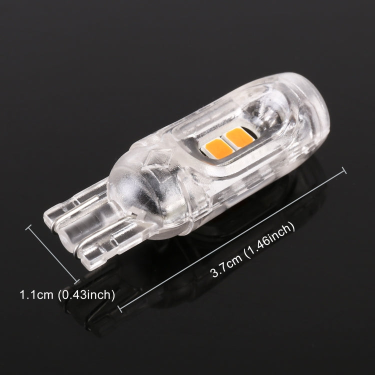 10 PCS T10 DC12V / 1W Car Clearance Light 5LEDs SMD-3030 Lamp Beads (Yellow Light) - Clearance Lights by buy2fix | Online Shopping UK | buy2fix