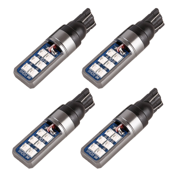 4 PCS T10 DC12V / 4W Car Clearance Light 12LEDs SMD-3030 Lamp Beads (Blue Light) - Clearance Lights by buy2fix | Online Shopping UK | buy2fix