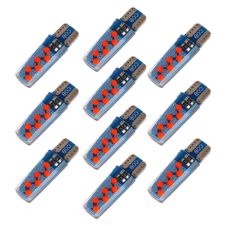 10 PCS T10 DC12V / 1.2W Car Clearance Light 12LEDs COB Lamp Beads (Red Light) - Clearance Lights by buy2fix | Online Shopping UK | buy2fix