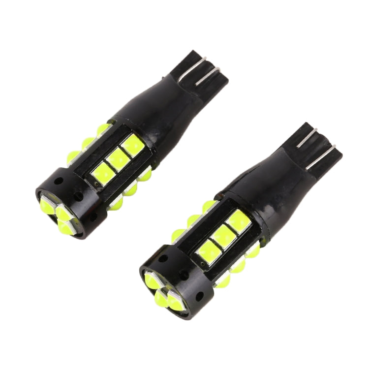 2 PCS T10 DC12V / 6.5W Car Clearance Light 15LEDs SMD-3030 Lamp Beads (Green Light) - Clearance Lights by buy2fix | Online Shopping UK | buy2fix