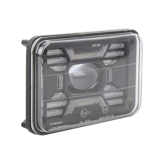 OL-2051S 1 Pair 4x6 inch Off-road Vehicle Modified Angel Devil Eyes Rectangular Headlight by buy2fix