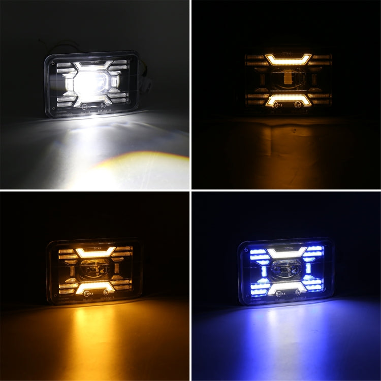 OL-2051S 1 Pair 4x6 inch Off-road Vehicle Modified Angel Devil Eyes Rectangular Headlight - LED Headlamps by buy2fix | Online Shopping UK | buy2fix