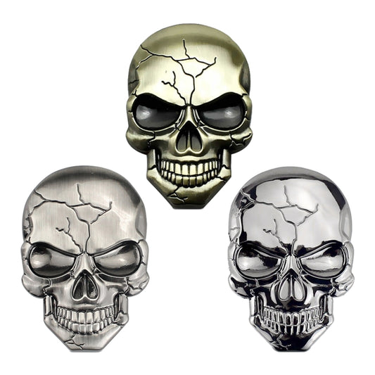 Three-dimensional Devil Skull Metal Car Sticker (Bronze) by buy2fix