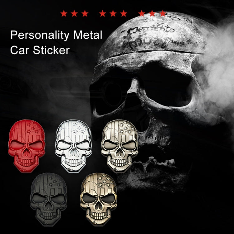 Three-dimensional Devil Skull Metal Plating Car Sticker (Silver) by buy2fix