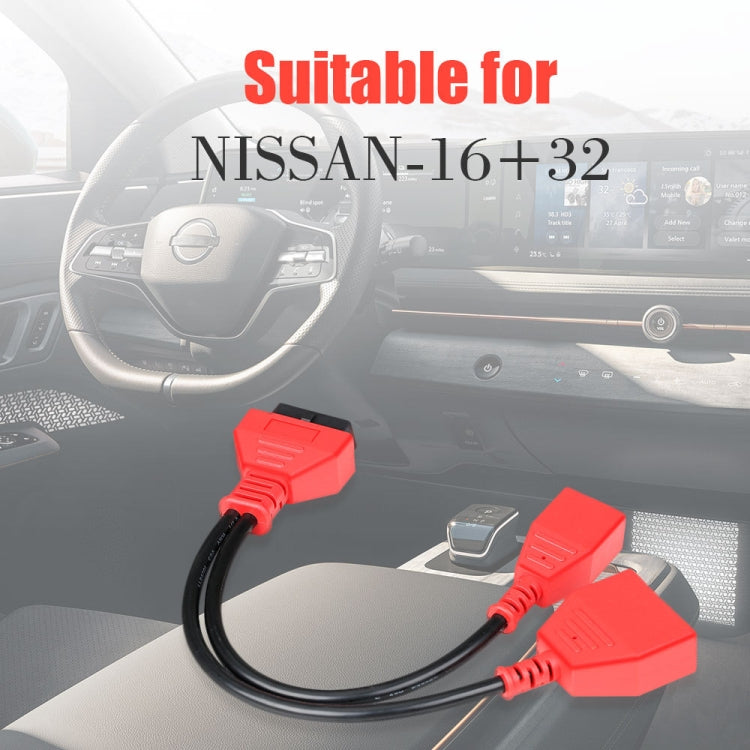 16 + 32 Pin External Thread to OBD2 Extension Cable for Nissan Sylphy - Cables & Connectors by buy2fix | Online Shopping UK | buy2fix