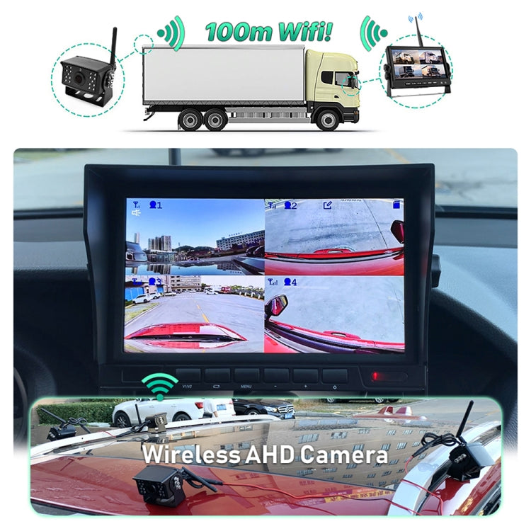 7 inch Car Digital Wireless Rear-view Split-screen Monitor Four Record - Rearview Monitors by buy2fix | Online Shopping UK | buy2fix