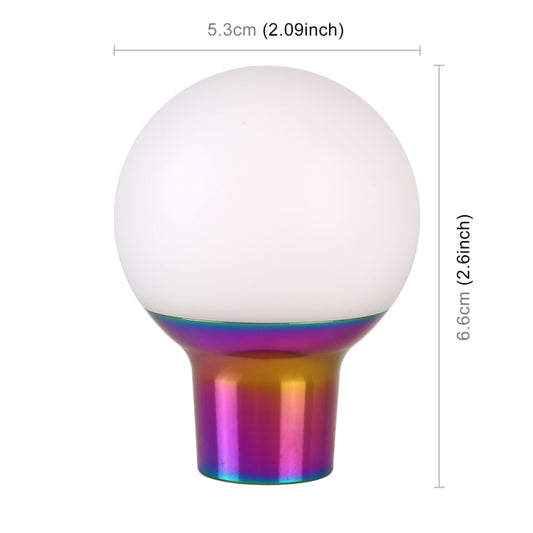 Universal Car Small Round Ball Resin + Carbon Fiber Metal Gear Shift Knob (White) by buy2fix