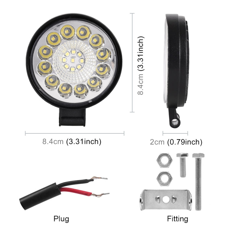 Car Round Work Light with 21LEDs SMD-2835 Lamp Beads - Work Lights by buy2fix | Online Shopping UK | buy2fix