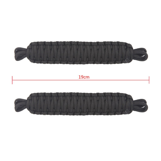 Pair Car Door Limit Braided Rope Strap for Jeep Wrangler (Black) by buy2fix