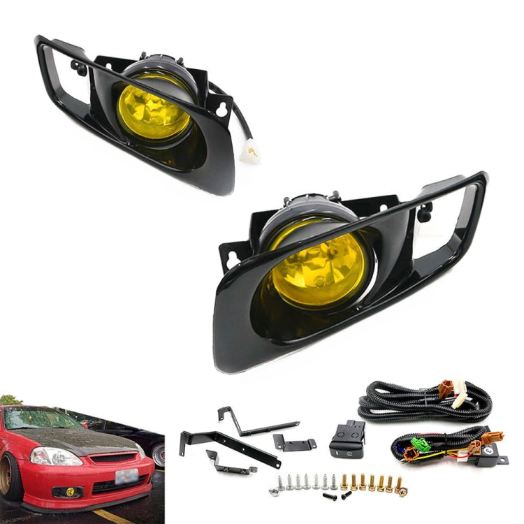 1 Pair Car Modified Front Fog Light for Honda Civic 1999-2000 (Yellow Light) - Fog / Driving Lights by buy2fix | Online Shopping UK | buy2fix