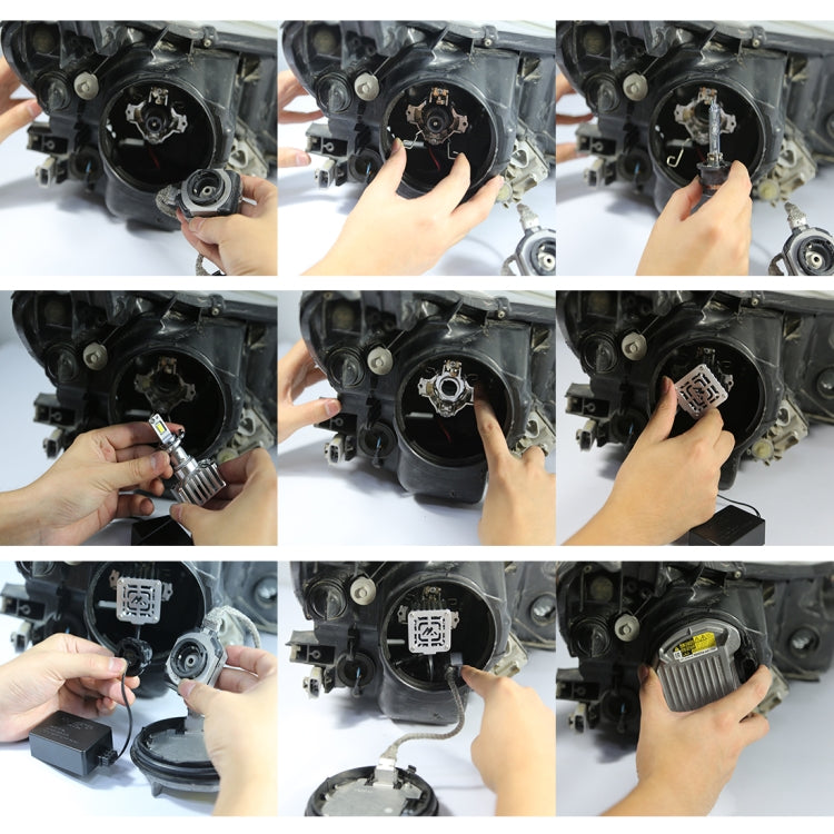 1 Pair D Series D4S Car HID Ballast to LED Headlight DC12V / 35W / 6000K / 5000LM - LED Headlamps by buy2fix | Online Shopping UK | buy2fix