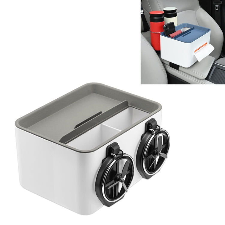 Car Multifunctional Storage Box Water Cup Holder (Grey) - Stowing Tidying by buy2fix | Online Shopping UK | buy2fix