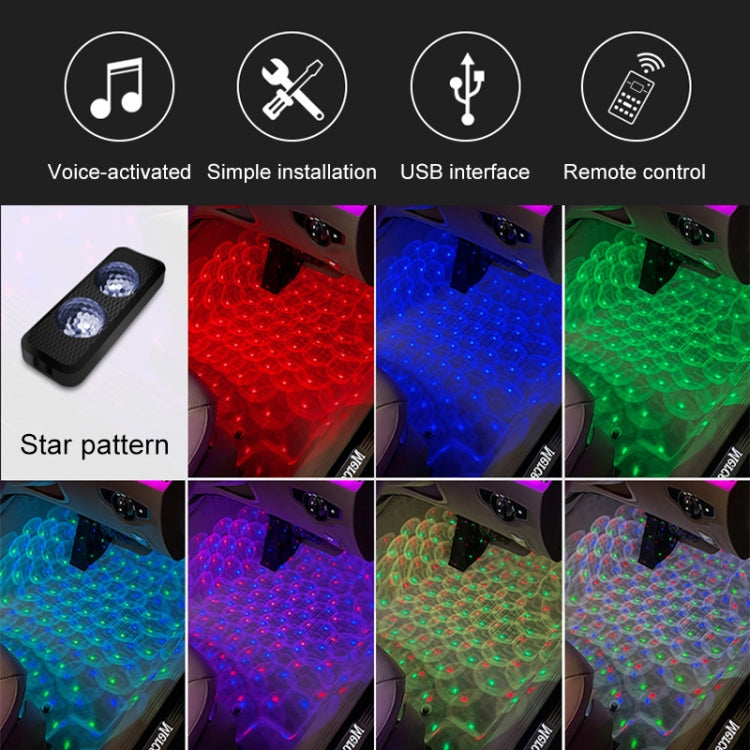 A17 Car Colorful Voice-activated RGB Foot LED Atmosphere Light, Single Light Star Version - Atmosphere lights by buy2fix | Online Shopping UK | buy2fix
