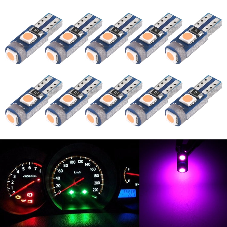 10 in 1 Car T5 0.2W DC12V Instrument Panel LED Decorative Light(Pink Light) - Instrument Lights by buy2fix | Online Shopping UK | buy2fix
