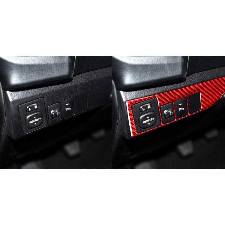 Carbon Fiber Car Headlight Switch Decorative Sticker for Toyota Corolla 2014-2018,Left Drive (Red) by buy2fix