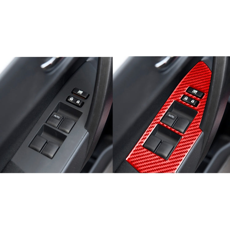 4 PCS / Set Carbon Fiber Car Lifting Decorative Sticker for Toyota Corolla 2014-2018,Left Drive (Red) - Car Interior Mouldings by buy2fix | Online Shopping UK | buy2fix
