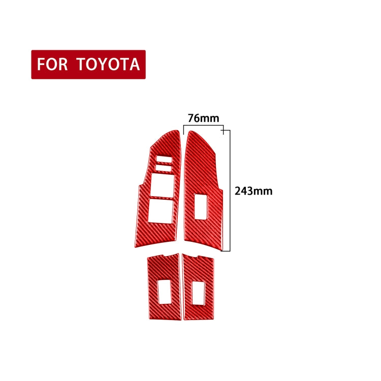 4 PCS / Set Carbon Fiber Car Lifting Decorative Sticker for Toyota Corolla 2014-2018,Right Drive (Red) - Car Interior Mouldings by buy2fix | Online Shopping UK | buy2fix