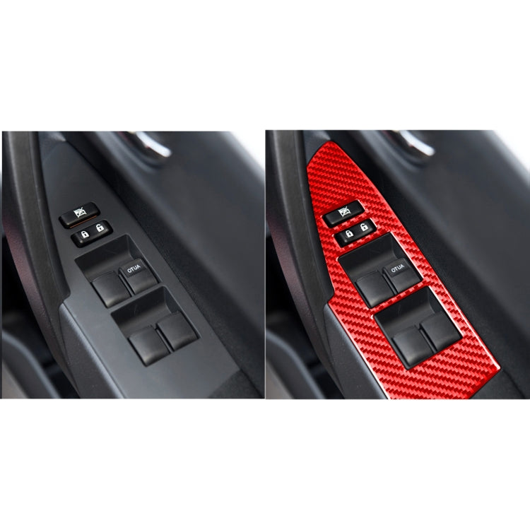 4 PCS / Set Carbon Fiber Car Lifting Decorative Sticker for Toyota Corolla 2014-2018,Right Drive (Red) - Car Interior Mouldings by buy2fix | Online Shopping UK | buy2fix