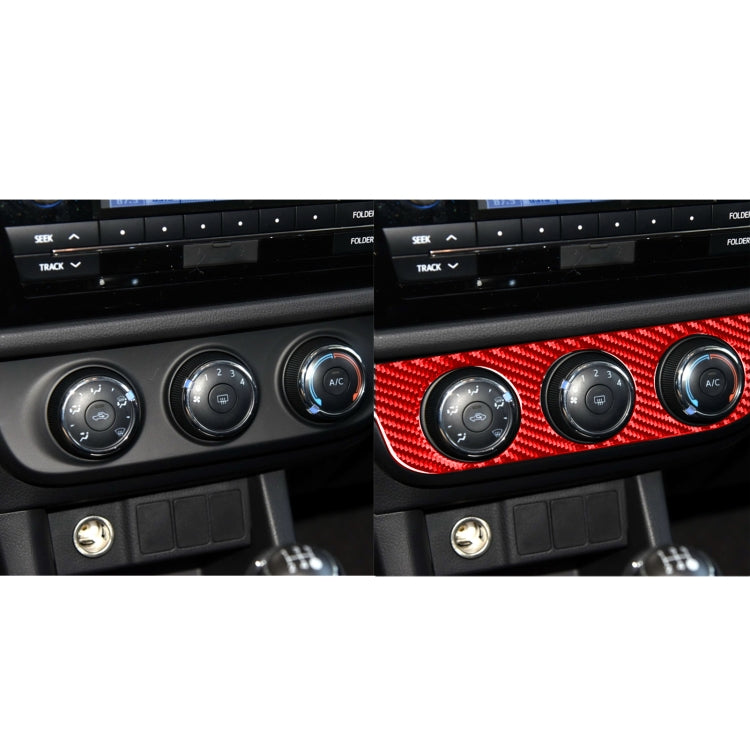 Carbon Fiber Car Air Conditioner Switch Panel A Decorative Sticker for Toyota Corolla 2014-2018,Left Drive (Red) by buy2fix