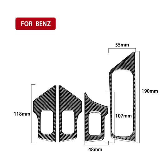 4 PCS / Set Carbon Fiber Car Glass Lift Switch Decorative Sticker for Mercedes-Benz B-Class 2019 / GLB 2020,Right Drive by buy2fix