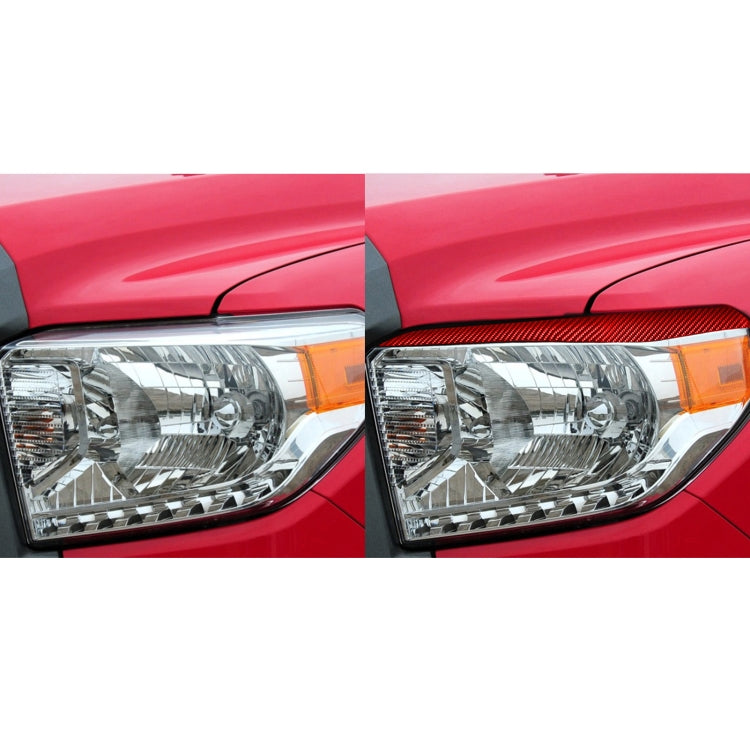 2 PCS / Set Carbon Fiber Car Headlight Eyebrow Decorative Sticker for Toyota Tundra 2014-2018,Left and Right Drive Universal(Red) by buy2fix