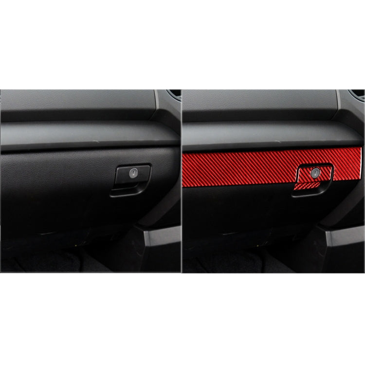 3 PCS / Set Carbon Fiber Car Co-pilot Glove Box Decorative Sticker for Toyota Tundra 2014-2018,Right Drive (Red) by buy2fix