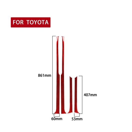 4 PCS / Set Carbon Fiber Car Door Panel Decorative Sticker for Toyota Tundra 2014-2018,Left and Right Drive Universal (Red) by buy2fix