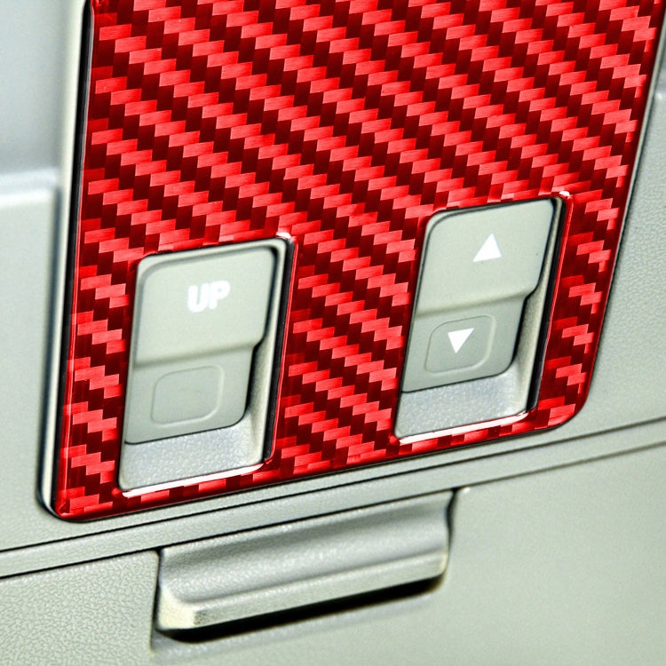 4 PCS / Set Carbon Fiber Car Front Row Reading Light Panel Decorative Sticker for Toyota Tundra 2014-2018,Left and Right Drive Universal (Red) - Car Interior Mouldings by buy2fix | Online Shopping UK | buy2fix
