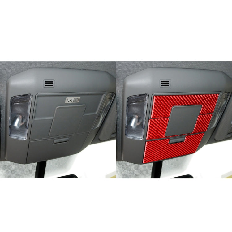 4 PCS / Set Carbon Fiber Car Front Row Reading Light Panel Decorative Sticker for Toyota Tundra 2014-2018,Left and Right Drive Universal (Red) - Car Interior Mouldings by buy2fix | Online Shopping UK | buy2fix