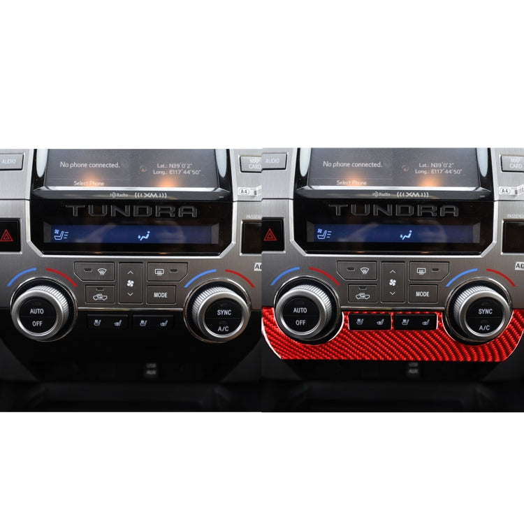 Carbon Fiber Car Central Control Air Conditioner Switch Panel Decorative Sticker for Toyota Tundra 2014-2018,Left and Right Drive Universal(Red) by buy2fix