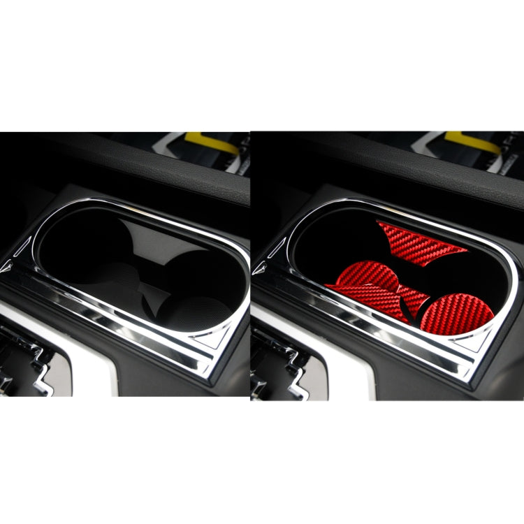 Carbon Fiber Car Central Control Cup Holder Panel Decorative Sticker for Toyota Tundra 2014-2018,Left and Right Drive Universal (Red) by buy2fix