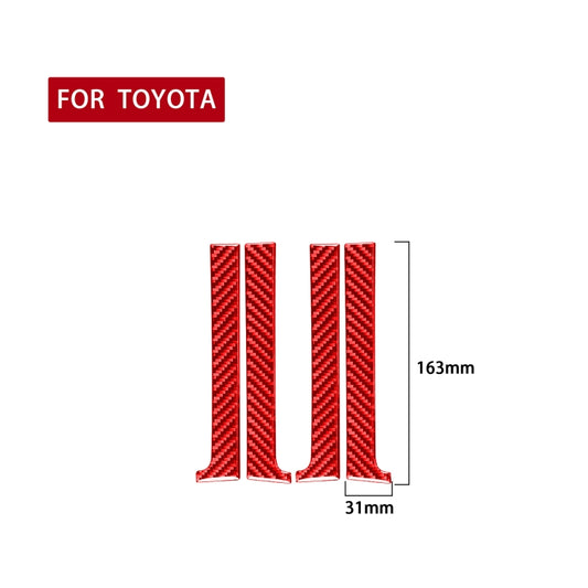 4 PCS / Set Carbon Fiber Car Inner Handle Decorative Sticker for Toyota Tundra 2014-2018,Left and Right Drive Universal(Red) by buy2fix