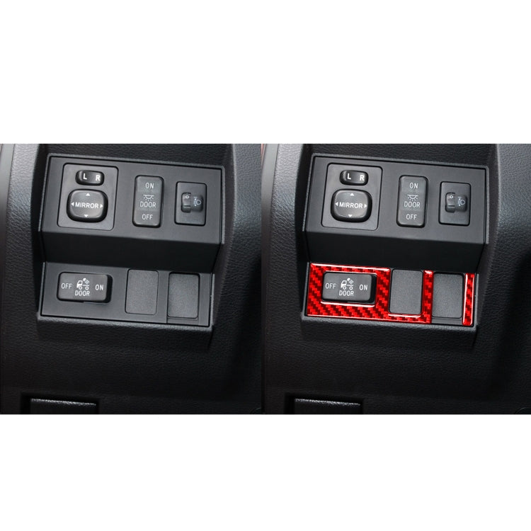 2 PCS / Set Carbon Fiber Car Headlight Switch Ring Decorative Sticker for Toyota Tundra 2014-2018,Left and Right Drive Universal (Red) by buy2fix