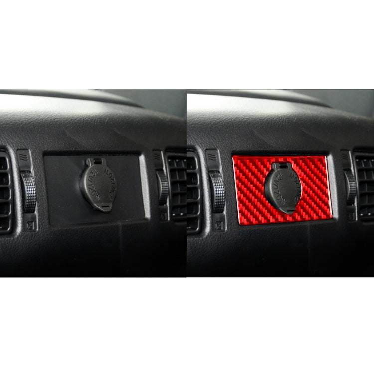 Carbon Fiber Car Rear Cigarette Lighter Switch Decorative Sticker for Toyota Tundra 2014-2018,Left and Right Drive Universal (Red) by buy2fix