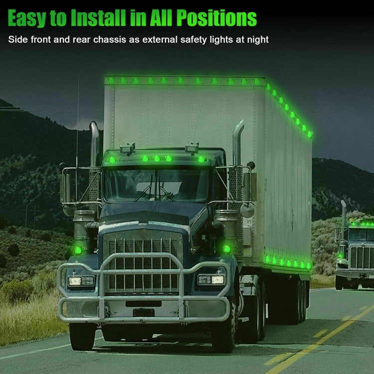 10 PCS MK-009 3/4 inch Car / Truck 3LEDs Side Marker Indicator Lights Bulb Lamp (Green Light) - Clearance Lights by buy2fix | Online Shopping UK | buy2fix