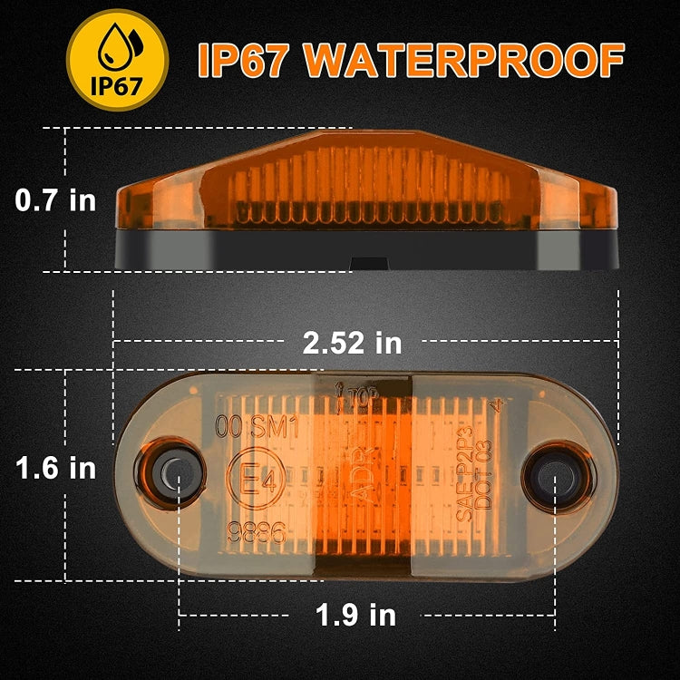 10 PCS MK-019 Car / Truck 6LEDs Side Marker Indicator Lights Bulb Lamp (Yellow Light) - Clearance Lights by buy2fix | Online Shopping UK | buy2fix