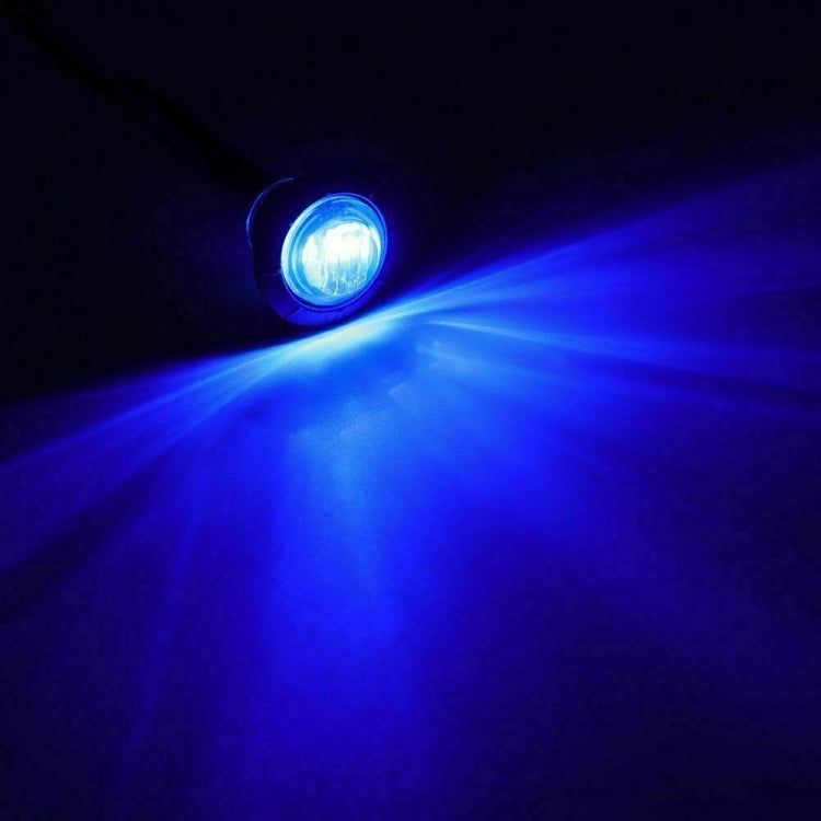 10 PCS MK-118 3/4 inch Metal Frame Car / Truck 3LEDs Side Marker Indicator Lights Bulb Lamp (Blue Light) - Clearance Lights by buy2fix | Online Shopping UK | buy2fix