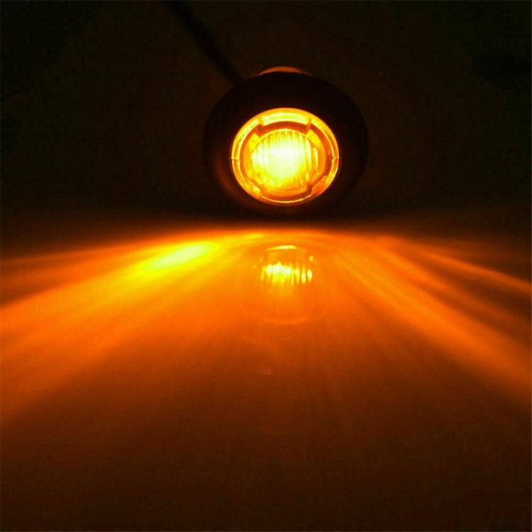 10 PCS MK-118 3/4 inch Metal Frame Car / Truck 3LEDs Side Marker Indicator Lights Bulb Lamp (Yellow Light) - Clearance Lights by buy2fix | Online Shopping UK | buy2fix