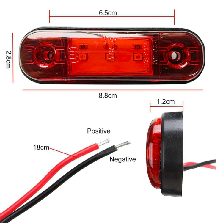 5 PCS MK-327 Car / Truck 3LEDs Side Marker Indicator Light Tail Light (Yellow Light) - Clearance Lights by buy2fix | Online Shopping UK | buy2fix