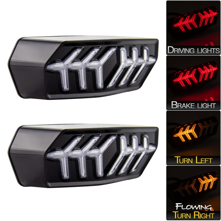 2 PCS KC670 Motorcycle Integrated Flashing Turn Signal Brake Tail Light for Honda MSX125 CBR650F CTX700(Transparent) - Signal Lights by buy2fix | Online Shopping UK | buy2fix