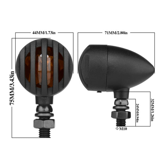 2 PCS PE-ZJ502 Motorcycle Metal Fence Turn Signal Light (Yellow) by buy2fix