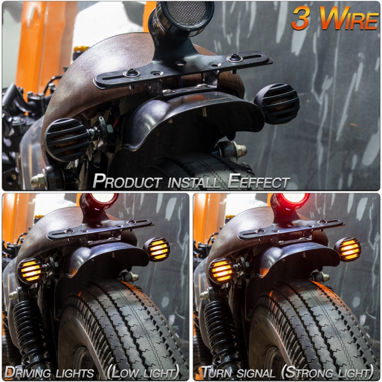 2 PCS PE-ZJ502 Motorcycle Metal Fence Turn Signal Light (Yellow) by buy2fix