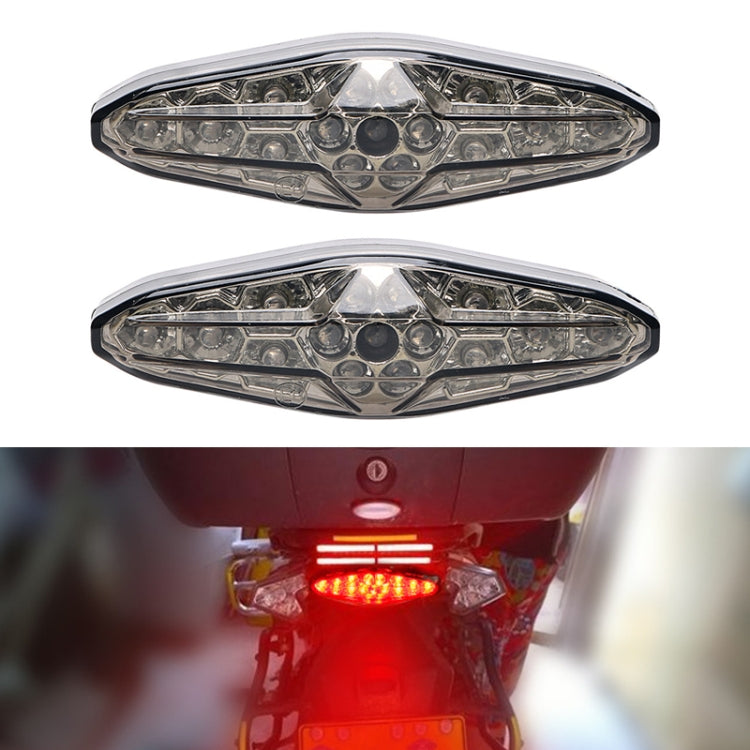 2 PCS KC-WD-NEW-3X Motorcycle LED Brake Light Running Lamp (Transparent Black) - Signal Lights by buy2fix | Online Shopping UK | buy2fix