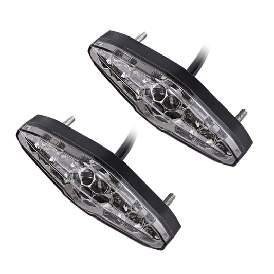 2 PCS KC-WD-NEW-3X Motorcycle LED Brake Light Running Lamp (Transparent Black) by buy2fix